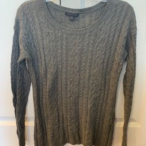 Grey cable knit sweater